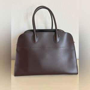 Dark Brown Smooth Leather Margaux 15 Bag